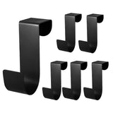 6 Pcs Over The Cabinet Door Hooks, Black Stainless Steel Hanger Hook Organizer Holder Back Door Hanger Single Hanging Hooks For Over The Door, Kitchen, Christmas, Wreath, Clothes