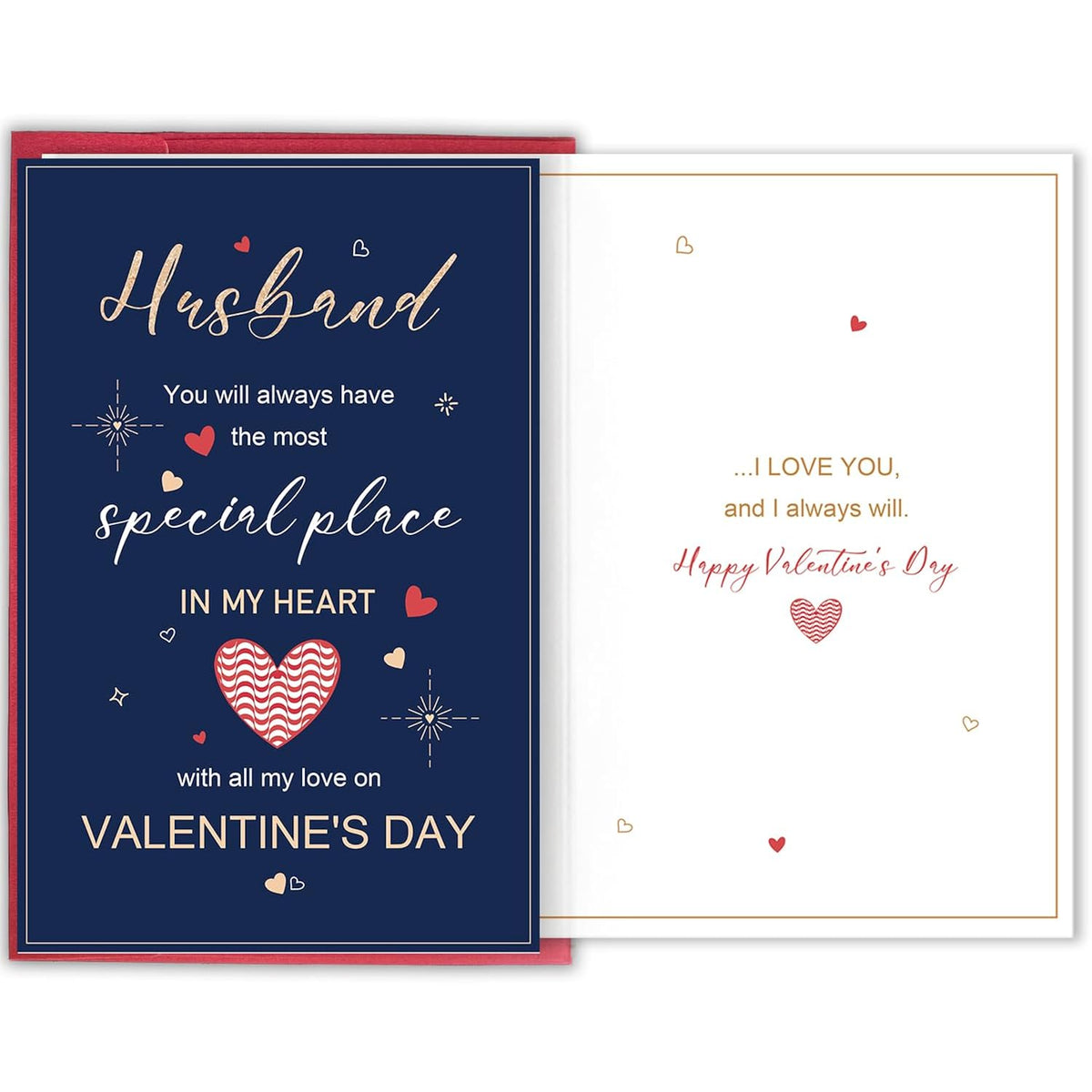 Romantic Valentine'S Day Card For Husband, Sweet I Love You Greeting Card For Spouse, Heartfelt Valentine Gift From Wife