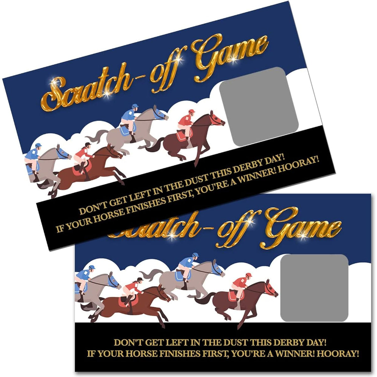 50 Pack Horse Race Scratch Off Cards, Kentucky Horse Derby Scratch Game For Birthday Party, Kentucky Derby Themed Party Supplies, Racing Raffle Tickets Lottery Game For Baby Shower Group Game