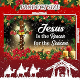 Christmas Religious Banner Decorations Jesus Is The Reason For The Season Backdrop Christmas Nativity Banner 71×43 Inch Holy Nativity Religious Xmas Photography New Year Party Decor