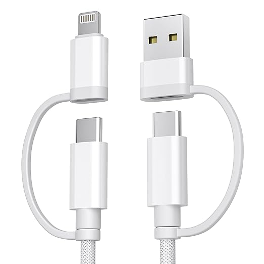 4 in 1 USB C Multi Charging Cable 6.6FT 60W Fast Charger Cord for iPhone 17 16 Samsung iPad
