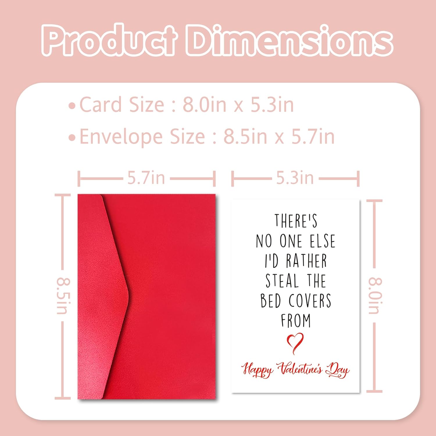 Funny Valentine’S Day Card For Wife Girlfriend, Naughty Valentine’S Day Card With Red Envelope And Sticker For Husband Boyfriend, There'S No One Else I'D Rather Steal The Bed Covers From