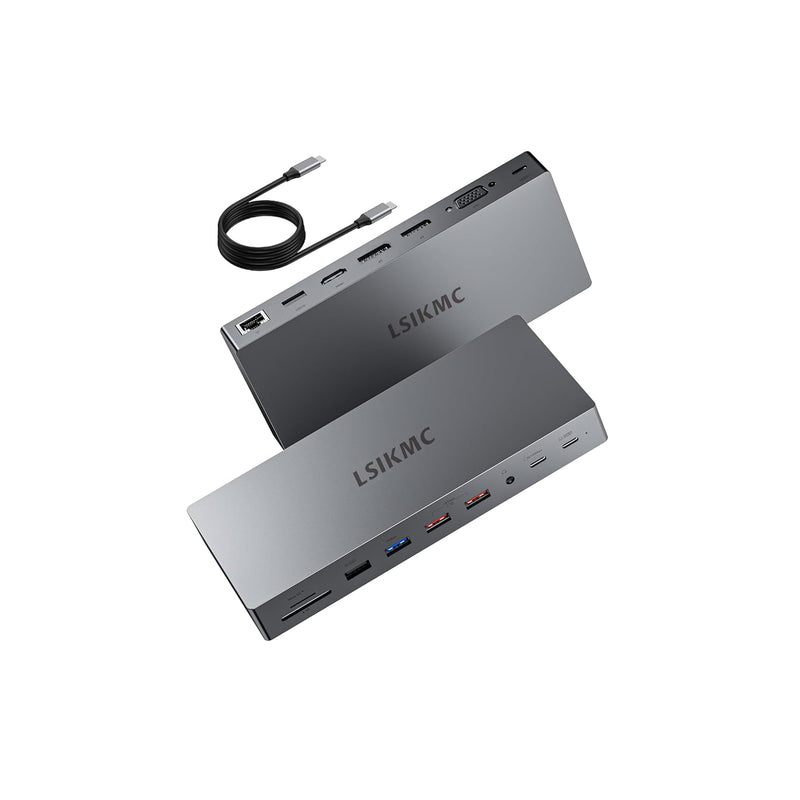 Usb C Docking Station Triple Monitor For Dell/Hp Laptop, 15 In 1 Usb C Laptop