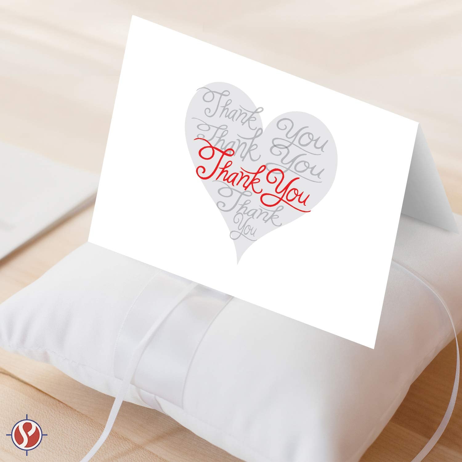 Thank You Greeting Cards & Envelopes, Beautiful & Romantic Love Hearts Greetings For Husband, Wife, Boyfriend Or Girlfriend | 80Lb Cover – Pre-Scored | 5" X 7" (A7 Size) | 25 Cards & 25 Envelopes