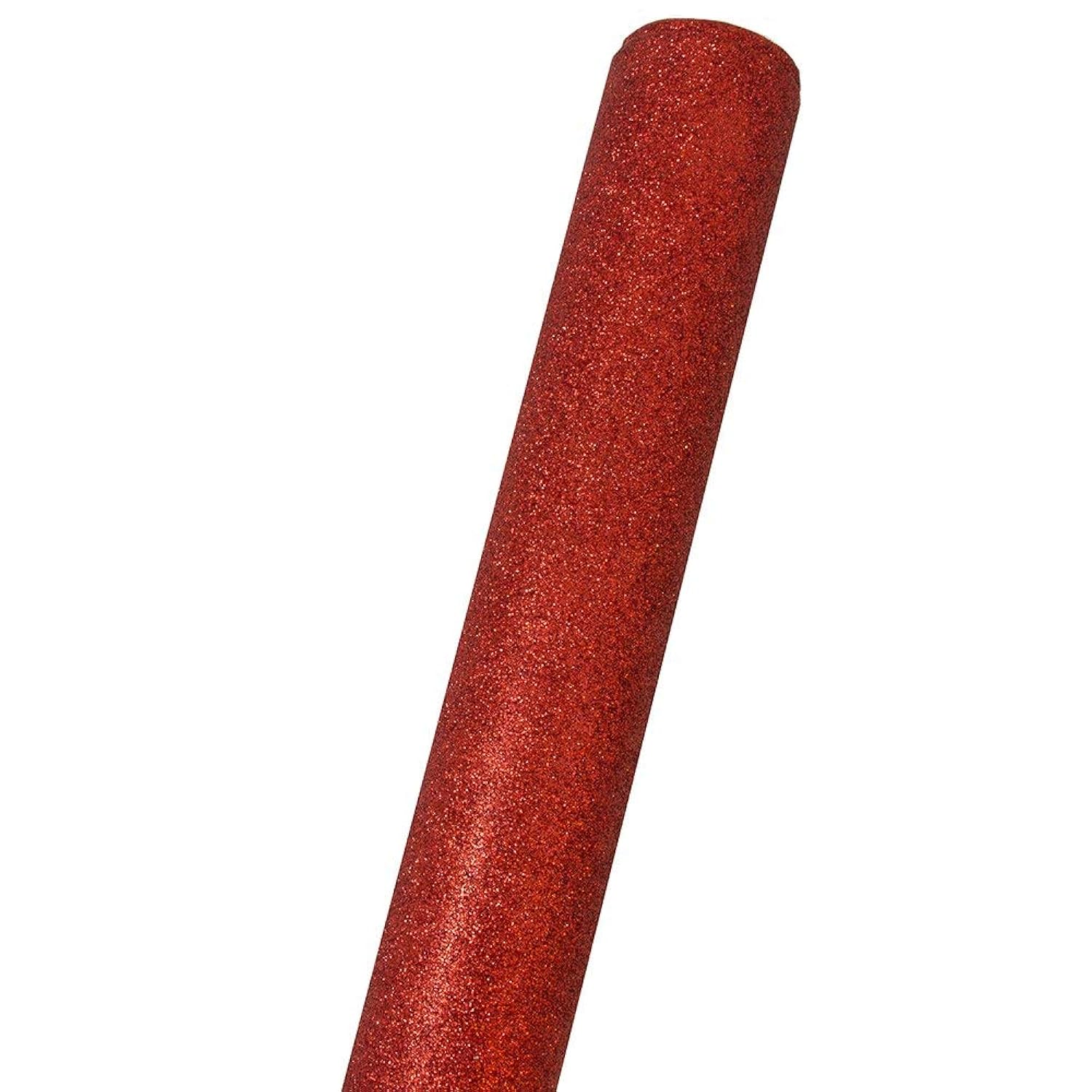 Gift Wrap - Glitter Wrapping Paper - 25 Sq Ft - Red Glitter - Roll Sold Individually