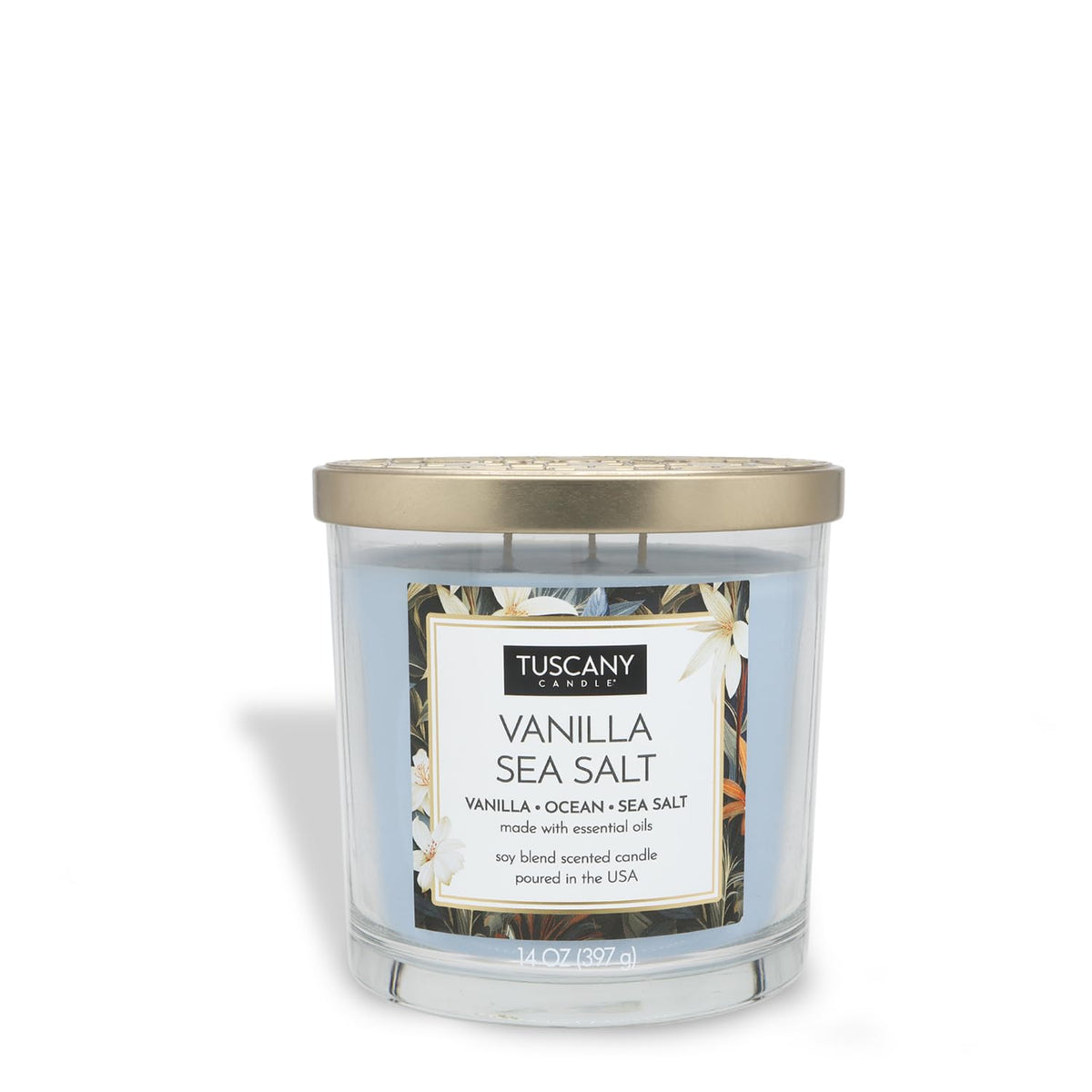 Tuscany 14 oz. Vanilla Sea Salt Soy Blend Jar Candle One Size (69646)