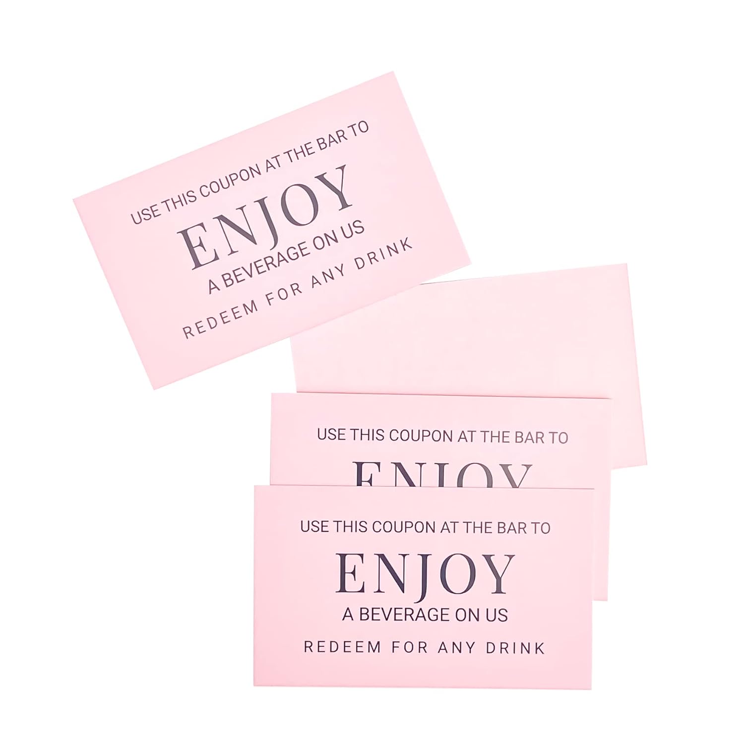100 Enjoy A Beverage On Us Card Cheers Card Drink Tickets Drink Tokens For Wedding Celebration Pink