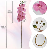 40.16" Pink Orchid Artificial Flowers 5Pcs Fake Silk Orchids Faux Orchid Stems Phalaenopsis Branches For Tall Vase For Bridal Shower Home Party Wedding Decoration (Pink)