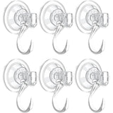 6 Pack Clear Suction Cup Hooks, Heavy-Duty Reusable Wreath Hangers For Glass Windows Smooth Doors, Waterproof Suction Cup Hooks For Shower Bathroom Kitchenware And Christmas Wreaths,Up To 15 Lbs (6)