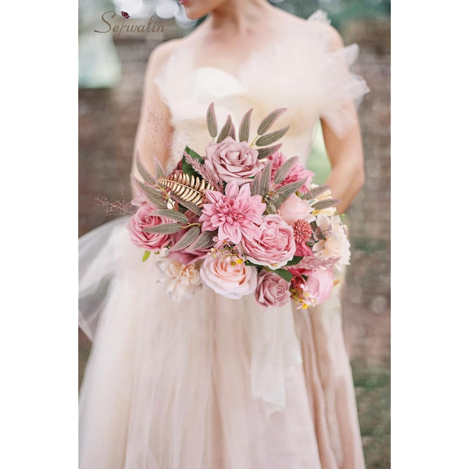 Artificial Flowers Dusty Pink Silk Fake Flowers For Diy Wedding Bouquets Cake Flowers Spring Decor Table Centerpieces Arrangements Baby Shower Decoration