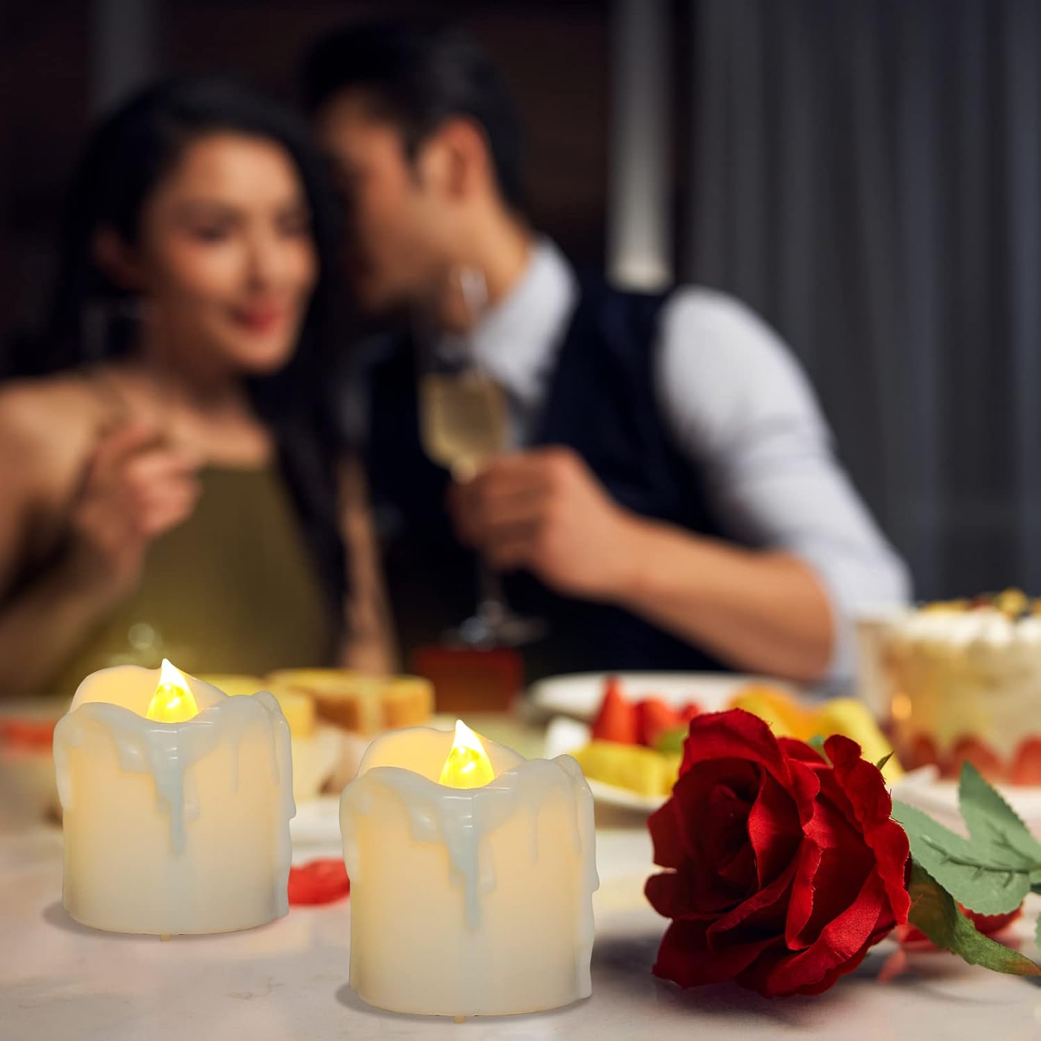 1.57" X 1.69" Battery Operated Tea Lights With Timer, 12Pcs Warm White Led Timed Flameless Candles Flickering, 6Hours On Per 24Hours Cycle, Ideal For Thanksgiving Christmas Wedding Home Decor