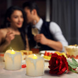 1.57" X 1.69" Battery Operated Tea Lights With Timer, 12Pcs Warm White Led Timed Flameless Candles Flickering, 6Hours On Per 24Hours Cycle, Ideal For Thanksgiving Christmas Wedding Home Decor