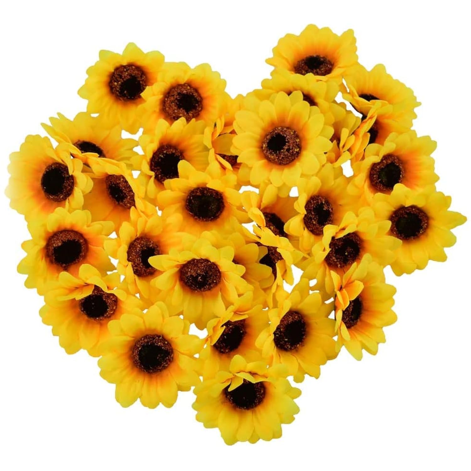 Artificial Sunflower Heads, 2.8" Fake Simulation Sunflower Head For Wedding Home Party Cake Decoration 30Pcs