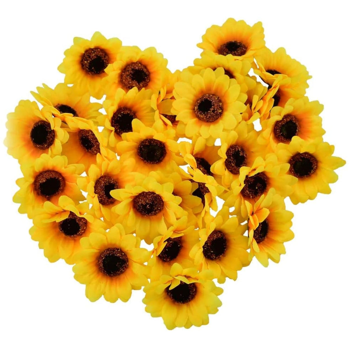 Artificial Sunflower Heads, 2.8" Fake Simulation Sunflower Head For Wedding Home Party Cake Decoration 30Pcs