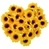 Artificial Sunflower Heads, 2.8" Fake Simulation Sunflower Head For Wedding Home Party Cake Decoration 30Pcs