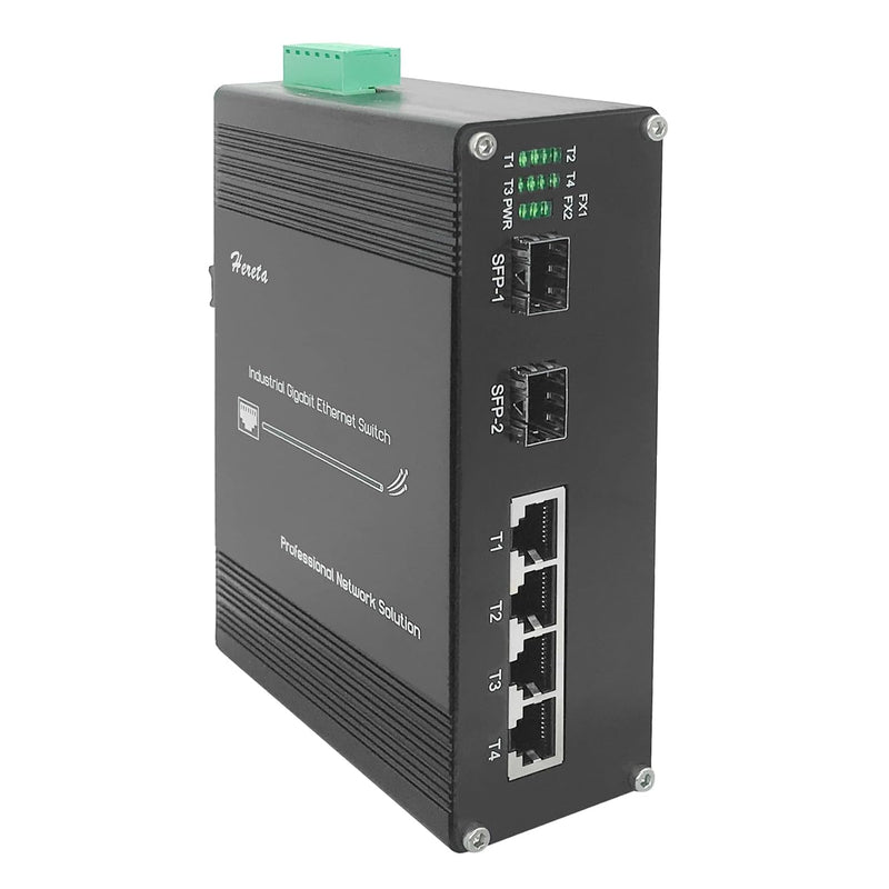 Hardened Industrial Gigabit Poe+ Switch Mini 6 Ports Compact Fiber Ethernet Sw