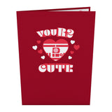 Valentines Day Card For Her, Him - 3D Star Wars Greeting Pop-Up Cards - Your2 Cute - 5" X 7" - Blank Notecard & Envelope Included