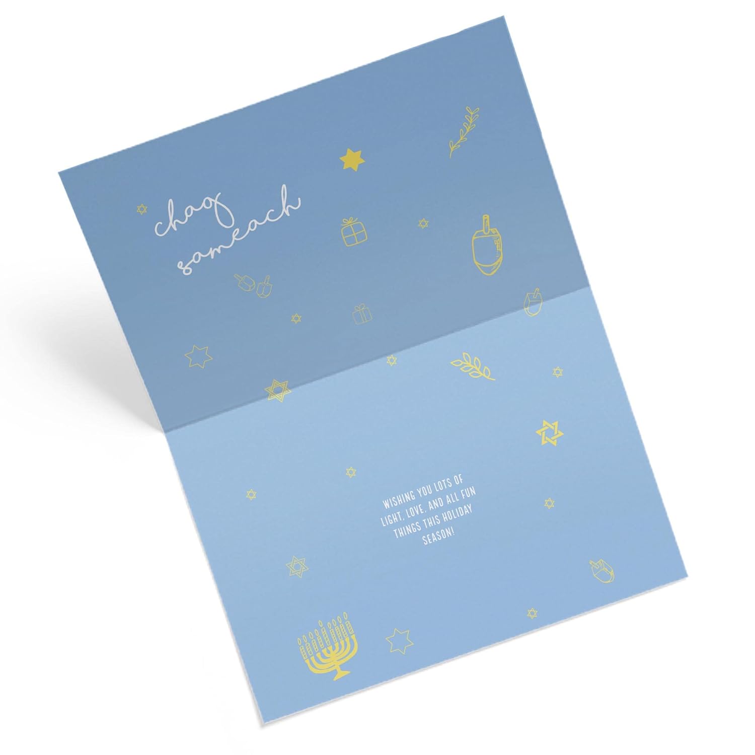 Hanukkah Card | 1 Card 1 Envelope | Jewish Star Menorah Dreidel | Your Purchase Helps Animals In Need | 5”X7.5” | Made In Usa | Female Owned Small Business | Hangen1