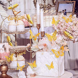 3D Butterfly Wall Decor - 48 Pcs, 4 Styles, 3 Sizes, Gold Butterfly Decorations For Birthday & Party Celebrations, Removable Stickers
