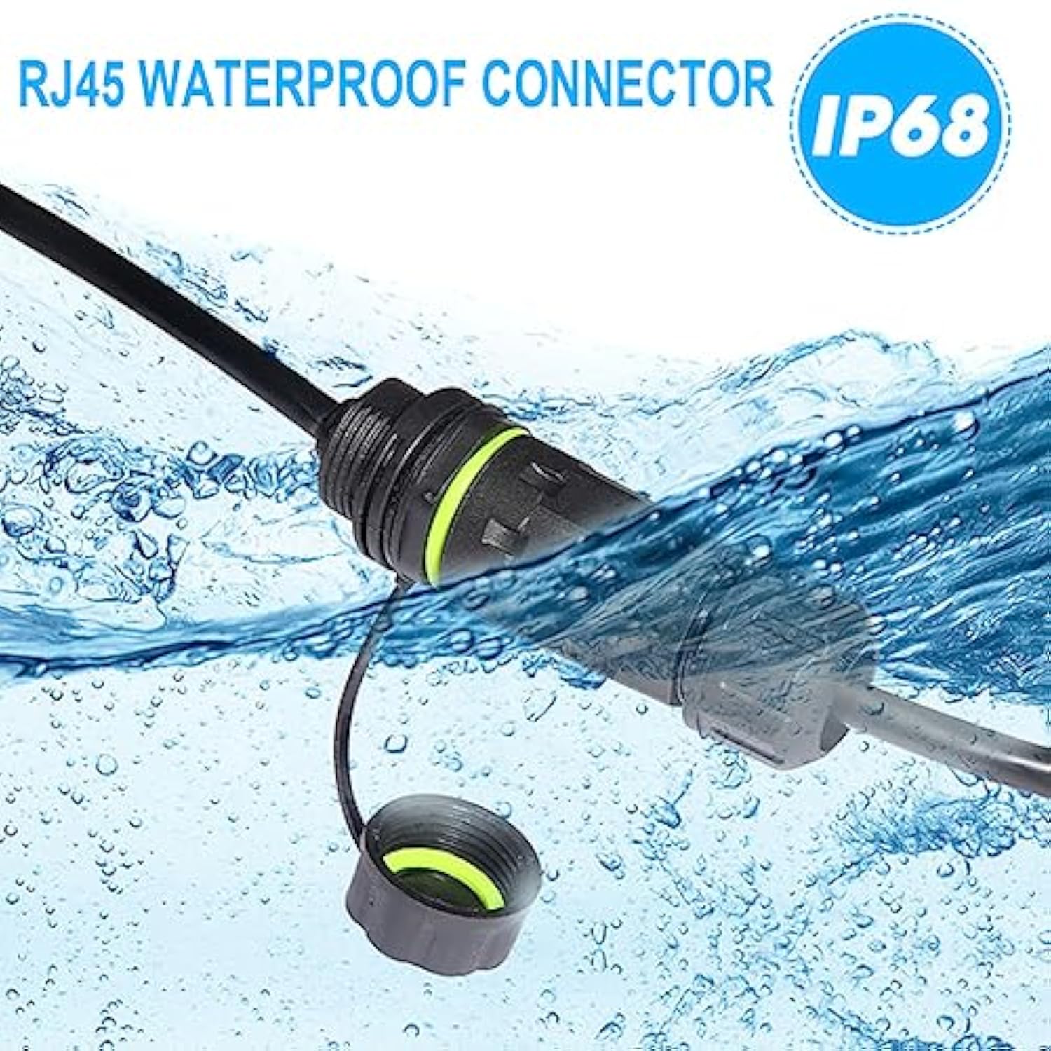 2Pcs Rj45 Waterproof Panel Mount Connector, Male To Female Cat6 Ethernet Lan C