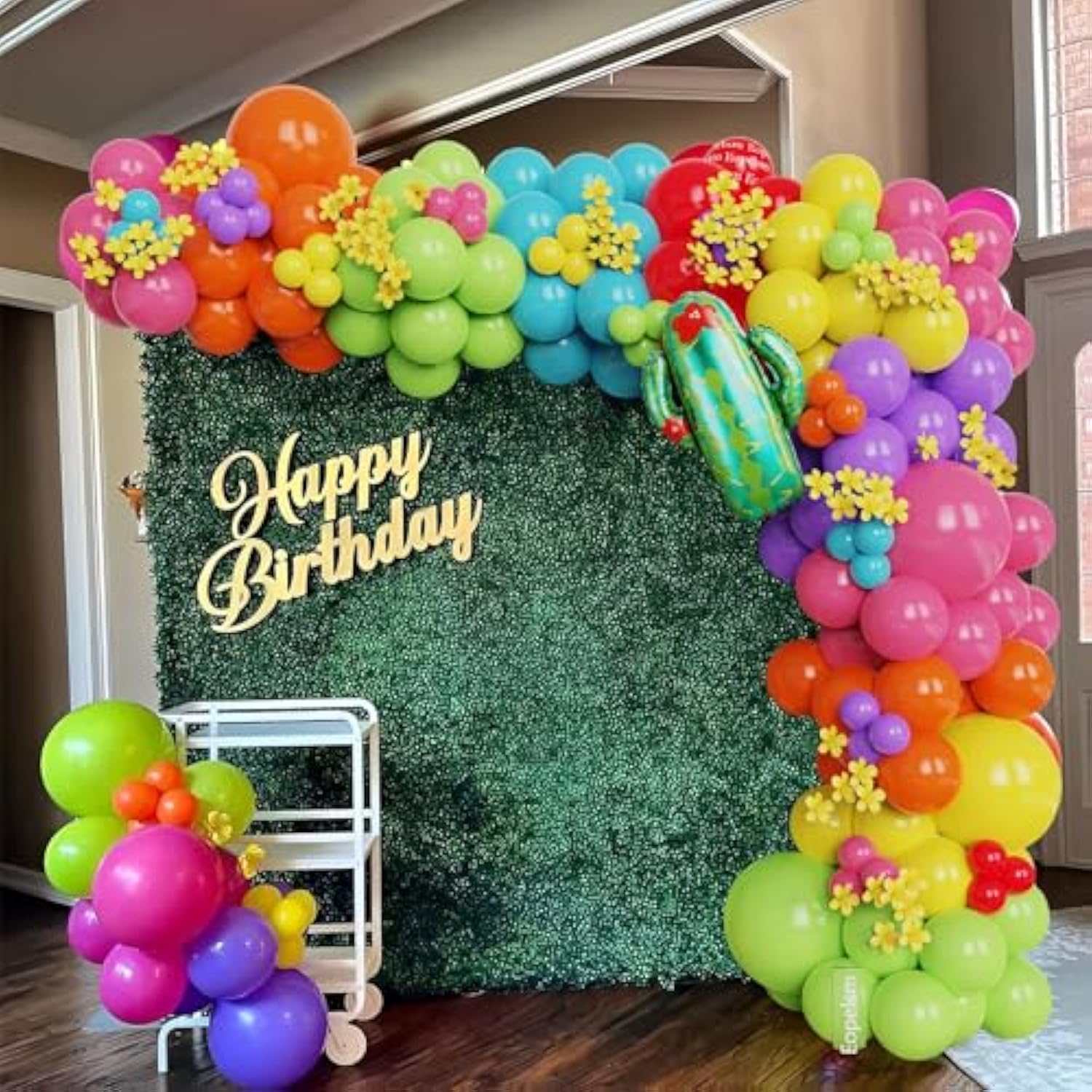 146pcs Fiesta Balloon Arch Kit - Cactus, Llama & Taco Decor for Cinco de Mayo