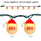 Christmas Santa Claus String Lights, 8.5Ft Christmas Decorations String Lights With 10 Santa Claus, Plug In Waterproof N