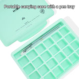 Himi Gouache Paint Set, 24 Colors X 30Ml Unique Jelly Cup Design With 3 Paint Brushes And A Palette In A Carrying Case, Non-Toxic Gouache Paint Perfect For Artists, Students(Green)