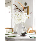6Pcs White Faux Orchids 30.3’’ Orchids Artificial Flowers Fake Silk Flowers With Stems For Wedding Home Kitchen Party Garden Indoor Decoration(White)