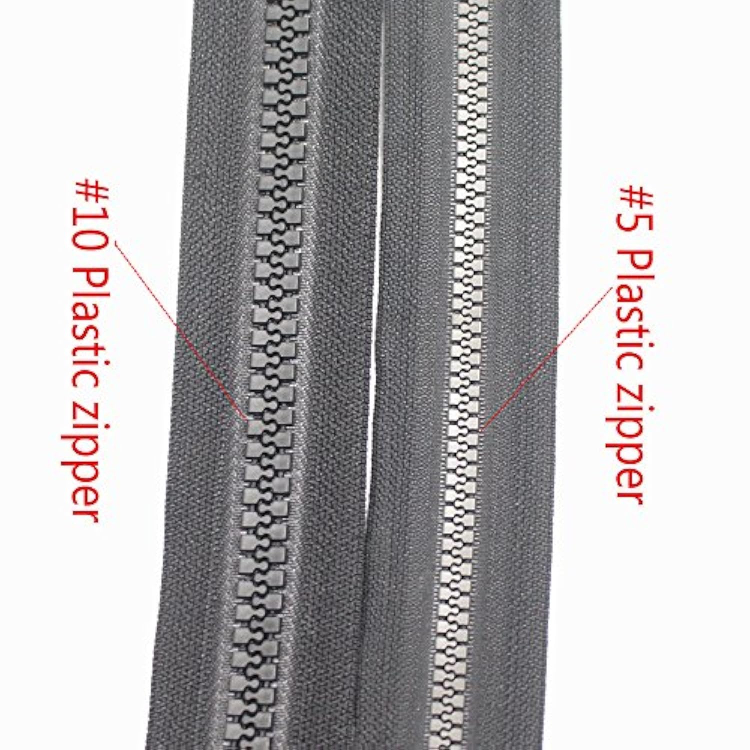 Zipper 240 Inch, Black, 10# Seperating Plastic Zipper, Double Silver P