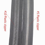 Zipper 240 Inch, Black, 10# Seperating Plastic Zipper, Double Silver P