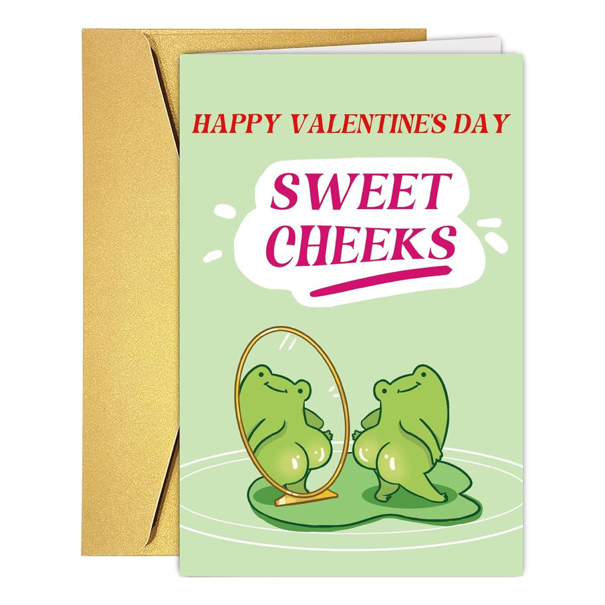 Funny Frog Valentines Card, Humorous Valentine'S Day Card For Him, Her, Husband, Wife, Boyfriend, Girlfriend, Babe Couple Partner Spouse, Unique Love Card Frog Booty Valentines Gift