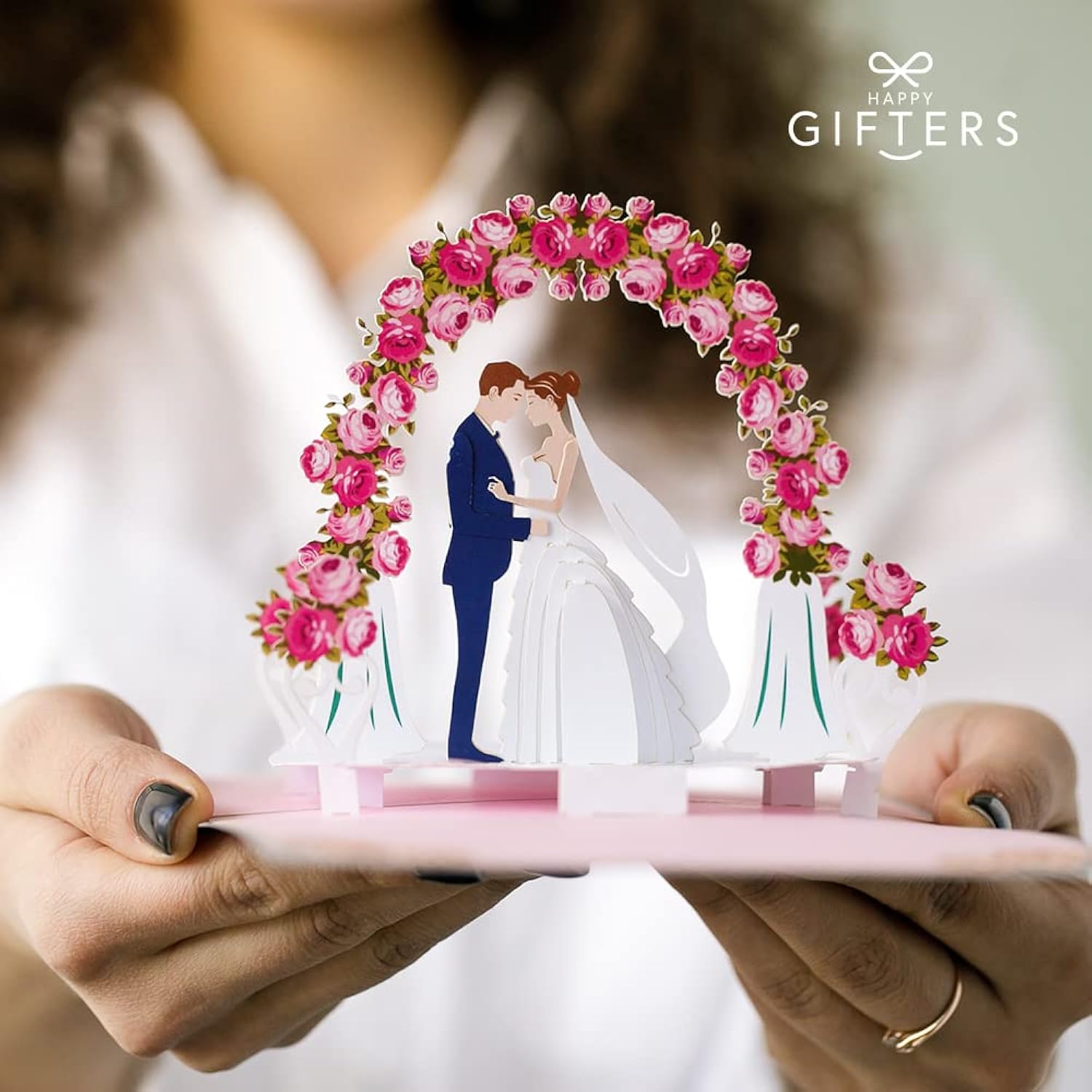 Wedding 3D Pop Up Valentine Card – Pop Up Love Cards – Wedding Cards For Bride And Groom – Anniversary Card 3D – Just Married Card - 3D Card Love With Envelope Included
