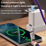 240W 4-In-1 Fast Charging Cable 6.6Ft – Usb C To Usb A Cable With Led Indicator, Triple Connector For Iphone 15/14/13, Android, Macbook – Durable Nylon Braided (Black)