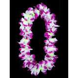 Hawaiian Flower Leis Jumbo Necklace Bracelets Headband 4 Pcs Set For Hawaiian Luau Party Decoration Supplies (Purple)