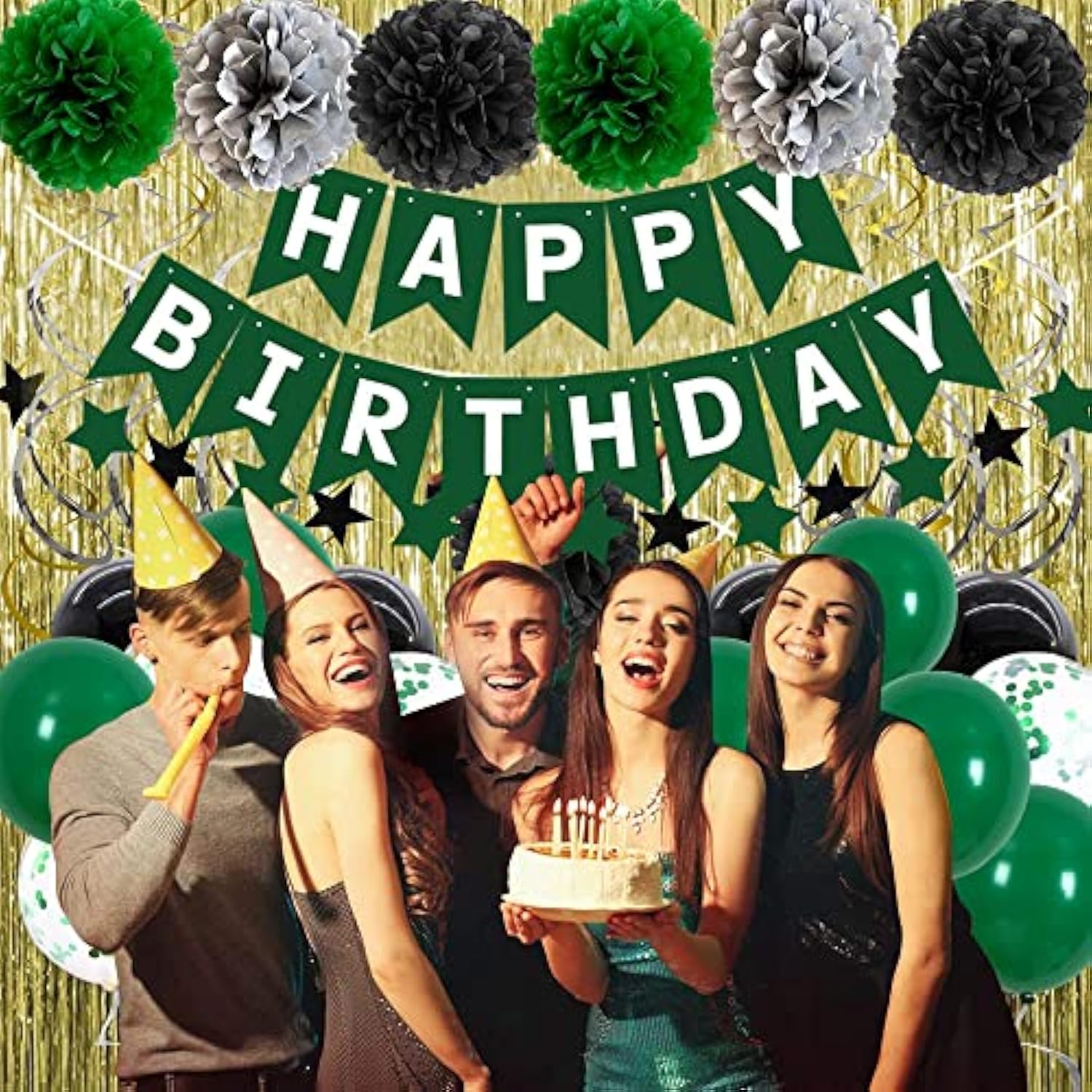 Birthday Decorations For Men, Green Party Decorations For Men Women Bo