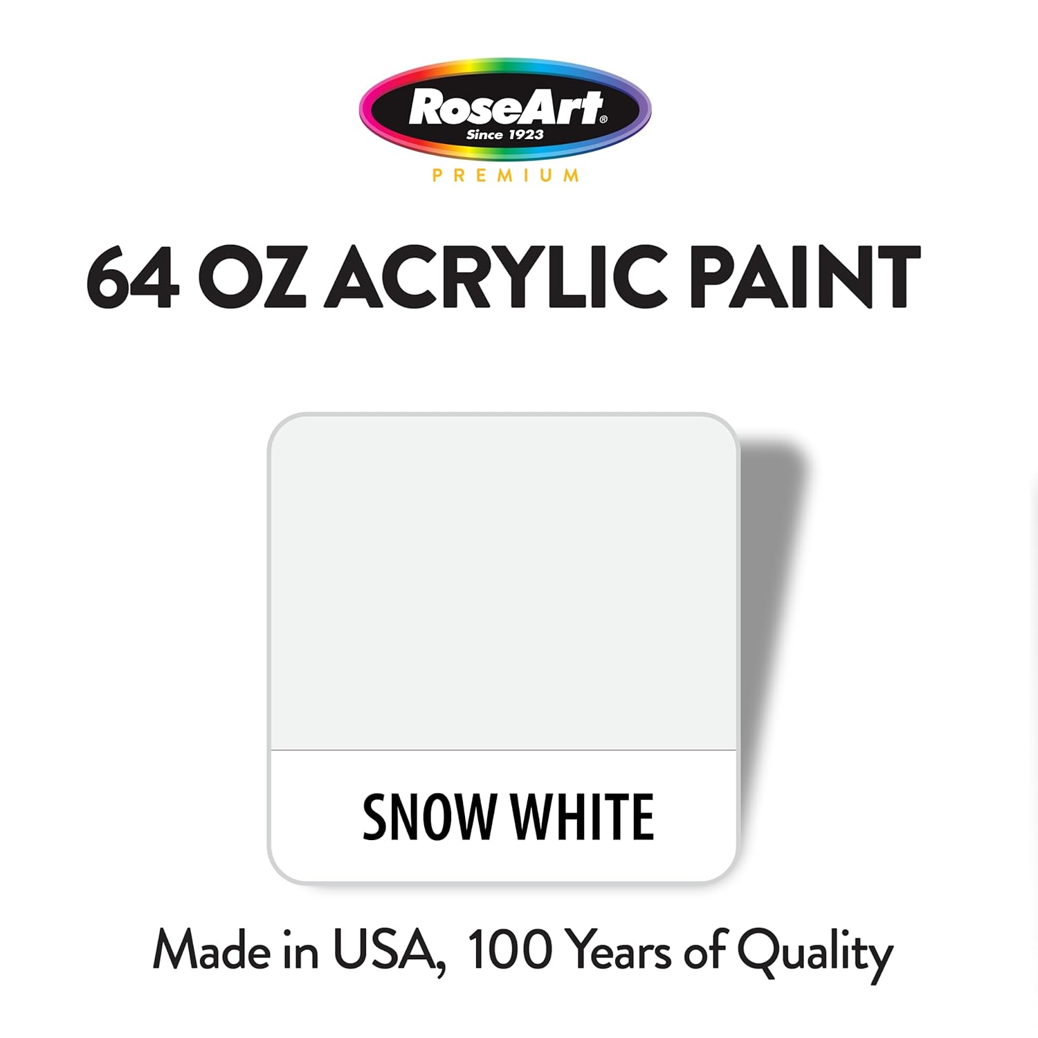 RoseArt Acrylic Paint Snow White 64 oz., 1.5 Liters