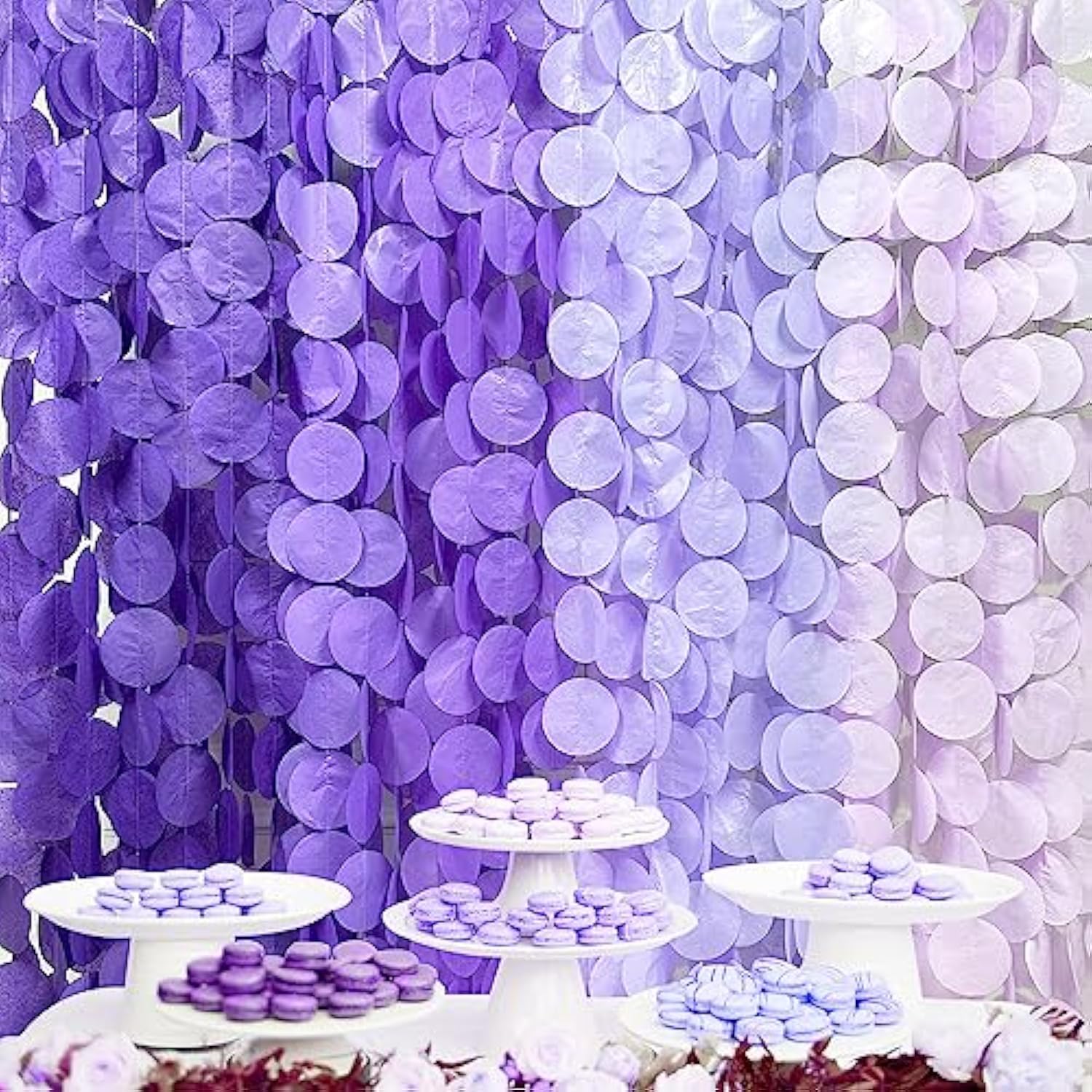 205Ft Lavender Ombre Dot Garland – Purple Party Streamer for Wedding, Birthday & More