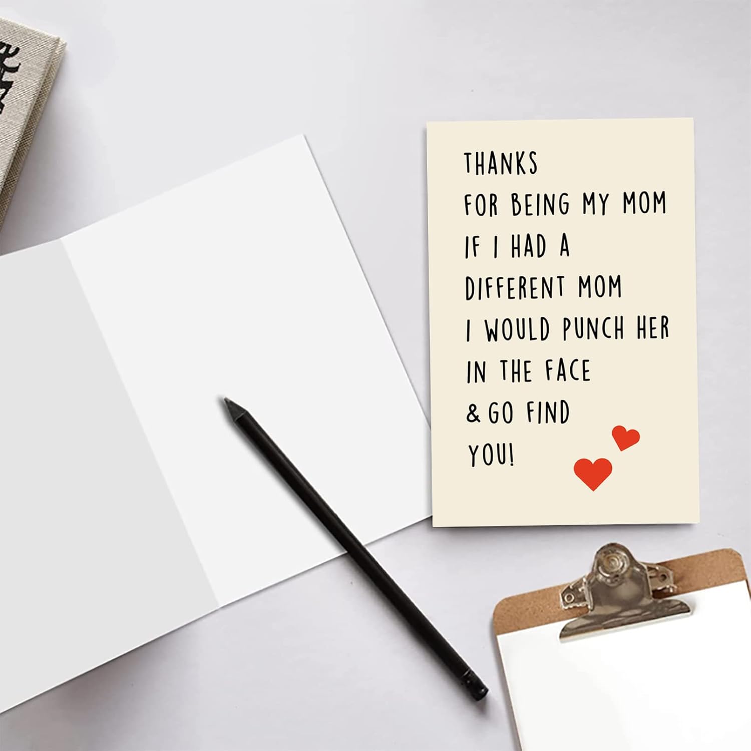 Sarcasm Card For Mom, Funny Birthday Greeting Card For Mommy, Stepmom, Unique Mothers Day Gifts For Daughter, Son