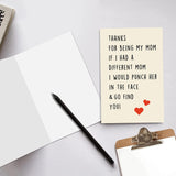 Sarcasm Card For Mom, Funny Birthday Greeting Card For Mommy, Stepmom, Unique Mothers Day Gifts For Daughter, Son