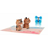 Mr And Mrs Cat Pop Up Card Come With Magic Flying Butterfly- Card For Cat Loving Friends, Anniversary Card, Wedding Card, Christmas, Mother'S Day, All Occasions. 6" X 8" When Closed (Mr&Mrs Cat)