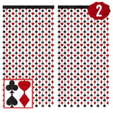 Red Black Casino Curtain Set of 2 Card Game Vegas Poker Party Backdrop Decor