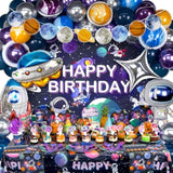 180-Piece Outer Space Party Set – Galaxy Decor, Tableware & Balloons for Kids' Birthdays