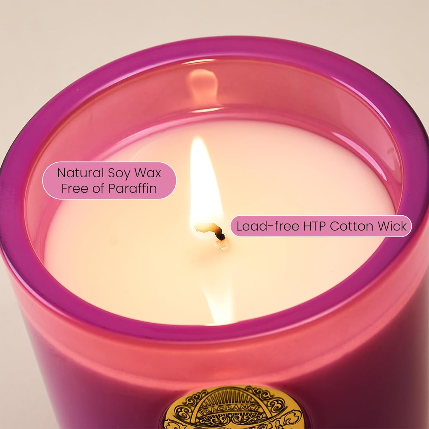 Natural Soy Candle| Lavender Chamomile Purple | 10.2 Oz, 55H Burn | Luxury Scented Candle For Relaxation, Gifting, Home Décor |For Bedroom, Office, Party