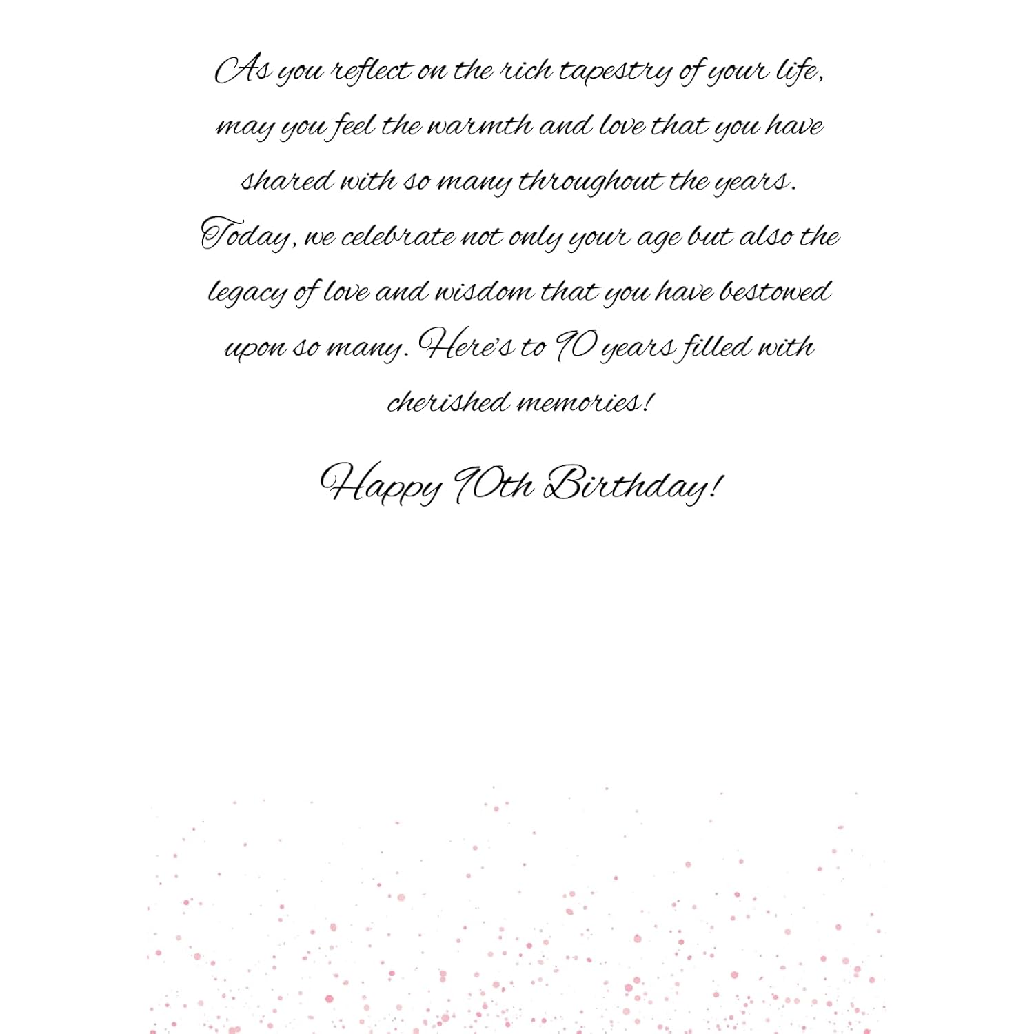 90Th Birthday Greeting Card, 90 Years Old, Happy 90Th Birthday Card
