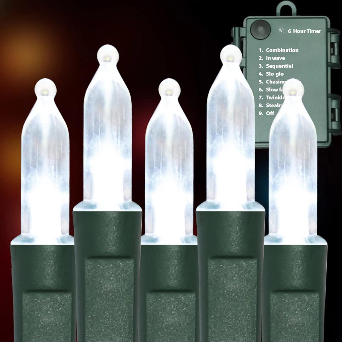 Battery Operated String Lights, 50 Led 18Ft Christmas Lights Mini Lights With Timer & 8 Modes, For Christmas Tree Wreath