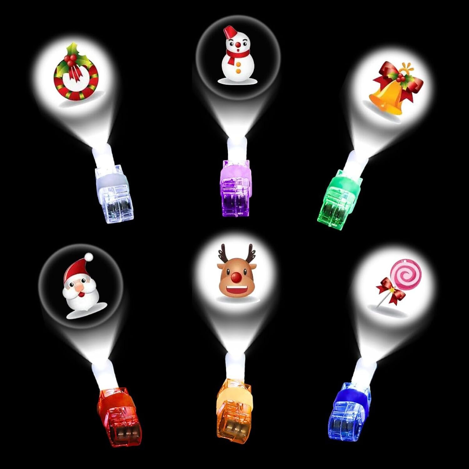 24 Pcs Christmas Led Finger Projection Lights Christmas Toys For Kids Boys Girls Christmas Stocking Stuffers Party Favors Gifts