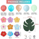 137Pcs Moana Birthday Party Supplies, Aqua Blue Coral Pearl Champagne Gold Latex Balloons With Summer Hibiscus Stickers For Tropical Hawaii Luau Tiki Magic Theme Party Supplies