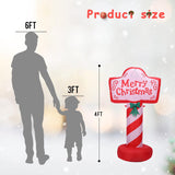 Christmas Inflatables Outdoor Decorations Merry Christmas Yard Sign Inflatables Sign 4 Ft Xmas Blow Up Led Light Built-I