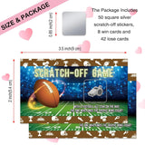50 Psc Football Theme Scratch Off Game Cards, Rugby Scratch Cards For Baby Shower Birthday Party, Sports Lottery Group Games Enterprises Activity Supplies For Football Lovers, Football Party