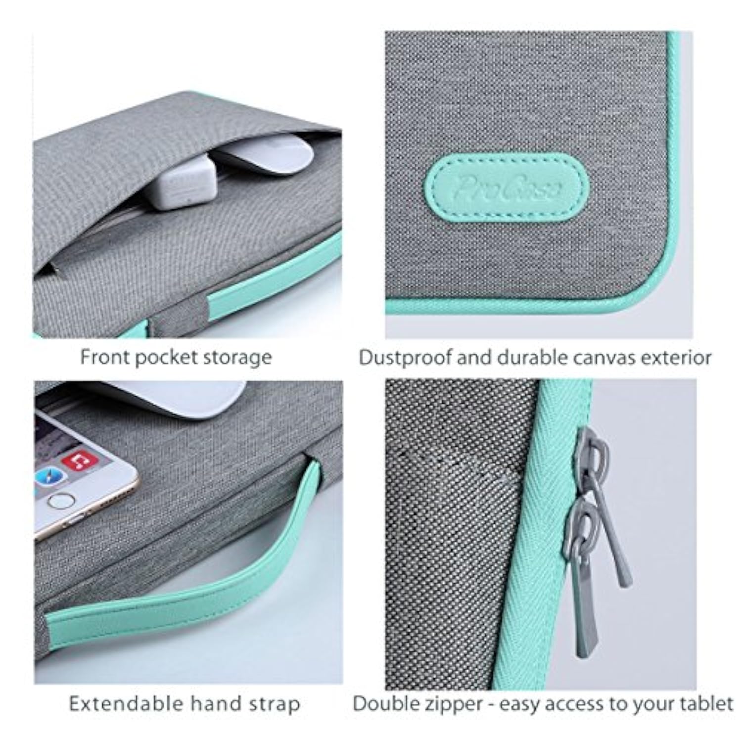 ProCase Laptop Sleeve Case, 13 inch Laptop Bag Compatible with MacBook HP Dell Lenovo ASUS Chromebook -LightGrey